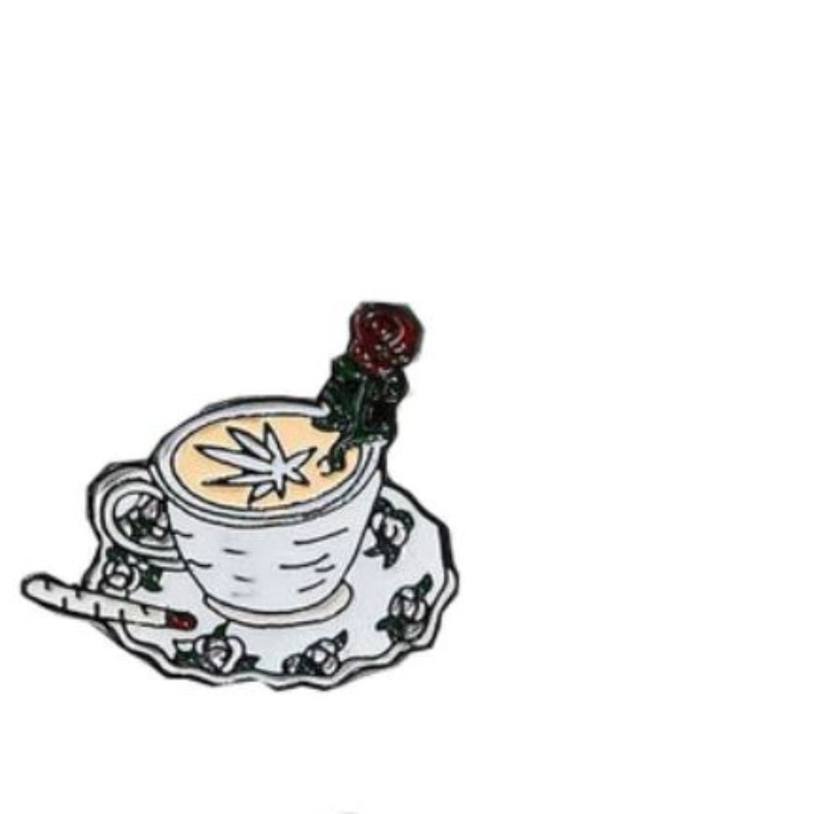 Herb Flower 420 Tea Cup Pin Brooch 10$